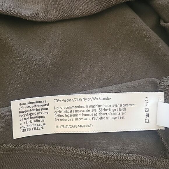 Eileen Fisher Slim Fit Washable Stretch Crepe Ankle Pants Olive Green Size S - Picture 12 of 14